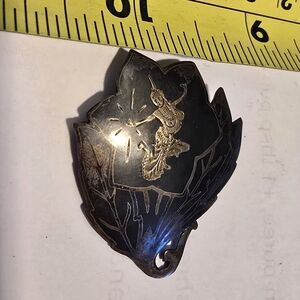 Vintage Silver Leaf Brooch